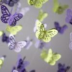 Butterfly Mobile In Purple Lavender Green..