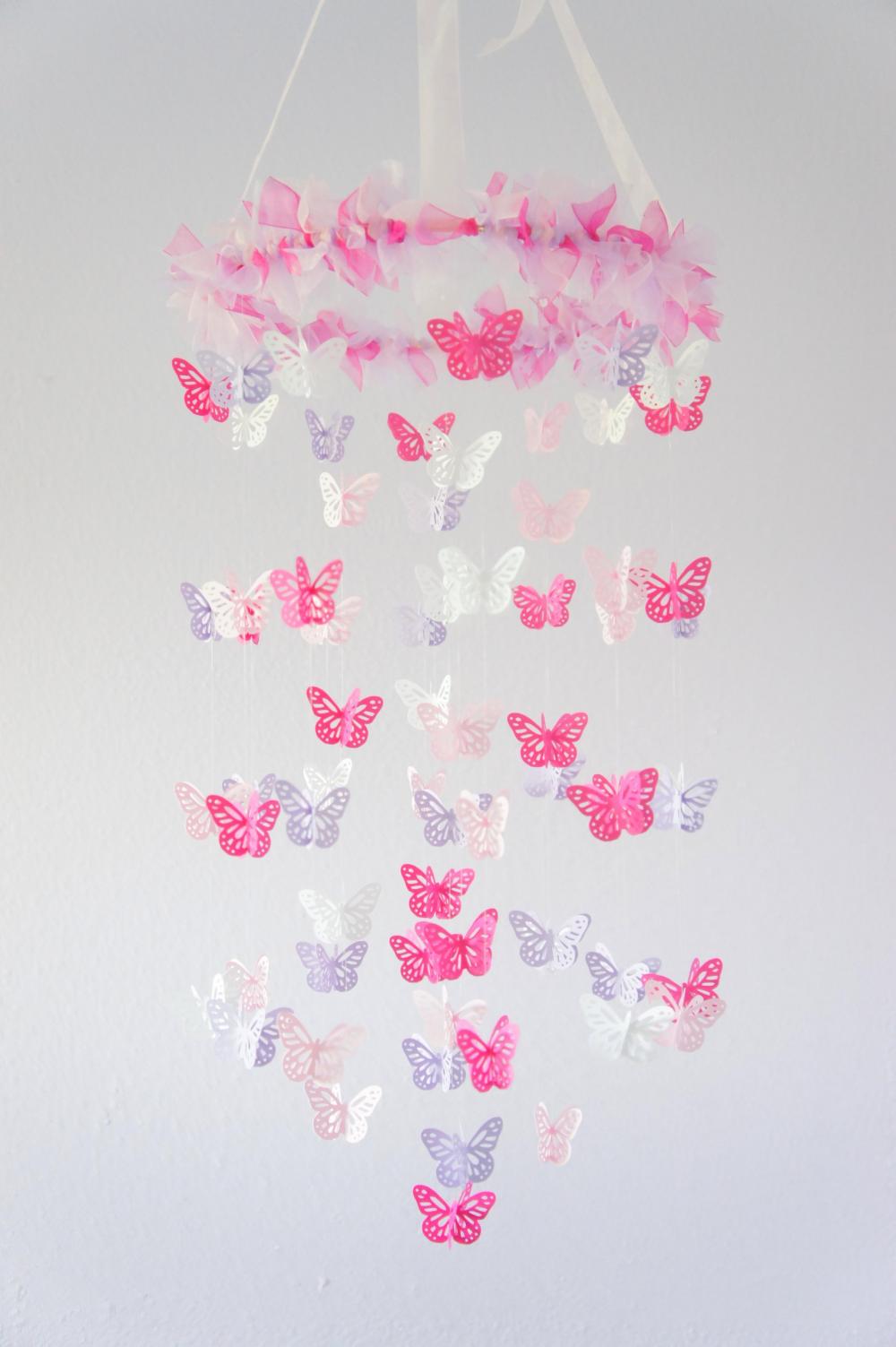 Girl Nursery Decor- Pink & Lavender Nursery Mobile, Baby Shower Gift