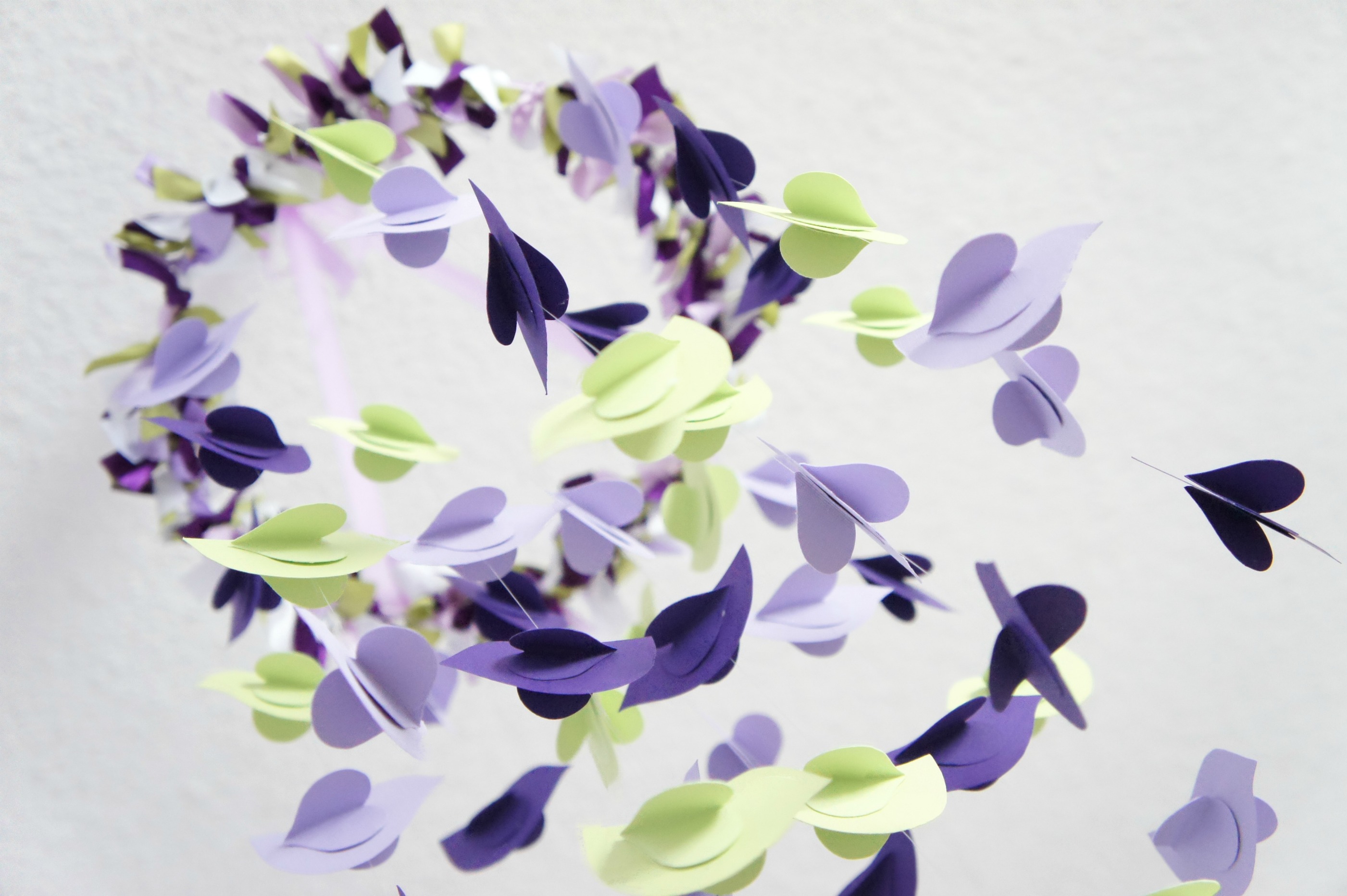 Purple Lavender Green Bird Nursery Mobile, Baby Shower Gift